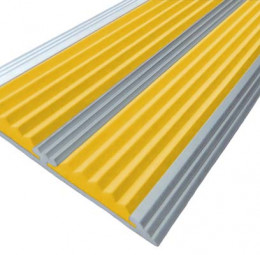 Лента тактильная двойная желтая в алюминиевом корпусе AL92мм