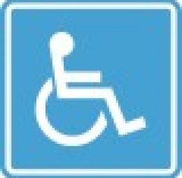 Пиктограмма тактильная G-2 Доступность для инвалидов в креслах-колясках на основе ПВХ 3мм 200x200мм