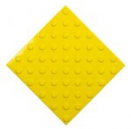 Плитка тактильная (непреодолимое препятствие конусы шахматные по ГОСТ Р 52875-2018) 300х300х4 ПУ желтый