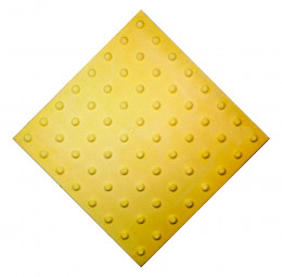 Плитка тактильная (преодолимое препятствие поле внимания конусы линейные по ГОСТ Р 52875-2018) 500х500х4 ПУ желтый