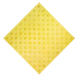 Плитка тактильная (непреодолимое препятствие конусы шахматные по ГОСТ Р 52875-2018) 500х500х4 ПУ желтый